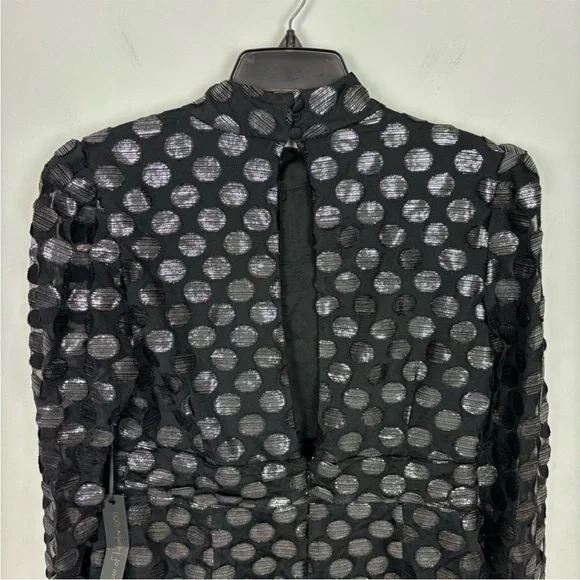 House of Harlow 1960 x REVOLVE Black Metallic Dot Carlo Mini Dress XL - Picture 5 of 10